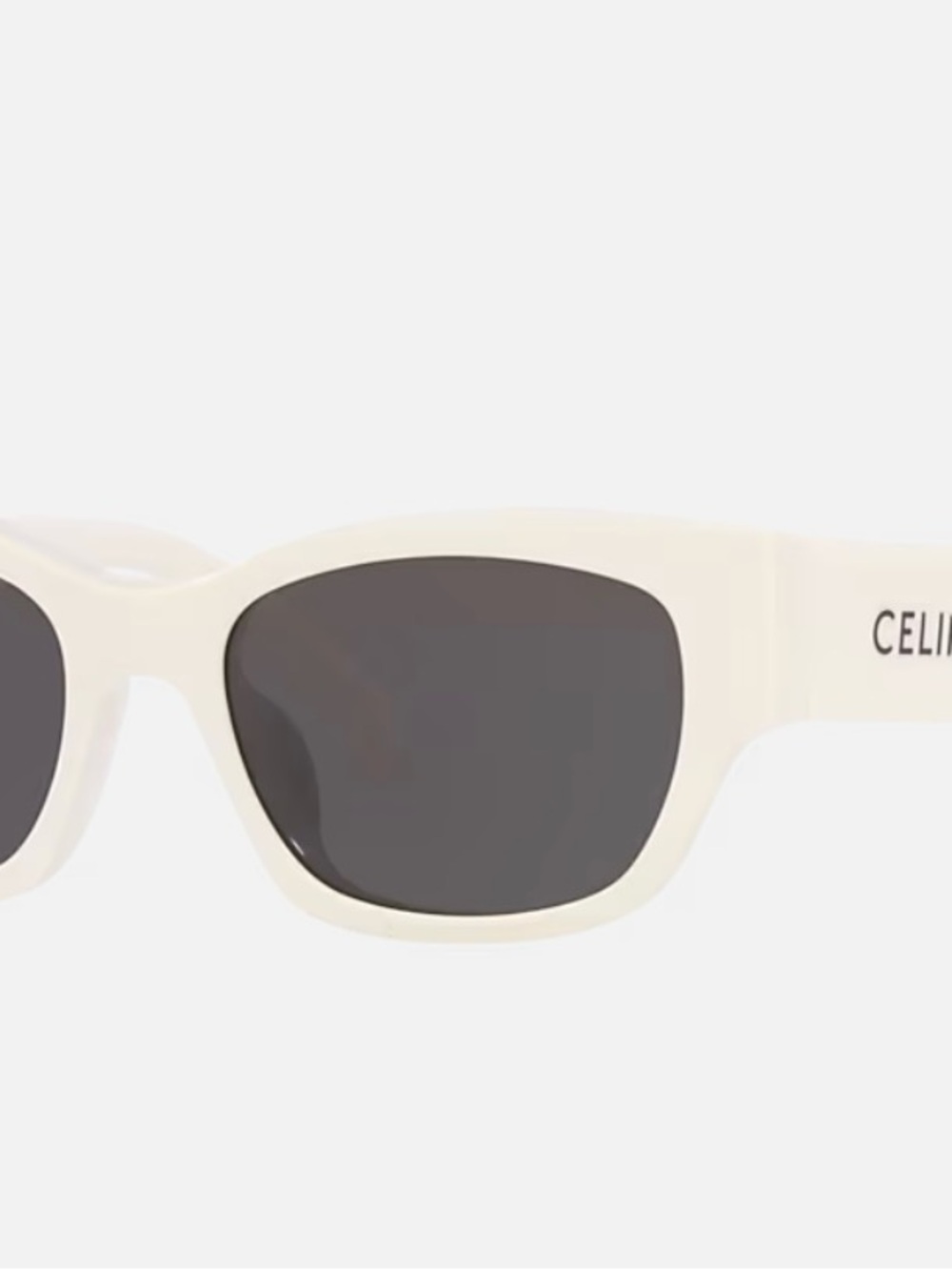 Celine Cream Rectangular Sunglasses with Dark Lenses